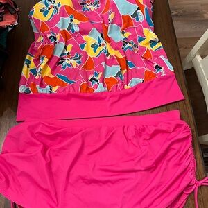 Lane Bryant Pink Floral Tankini Set